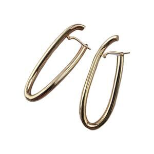 925 Gold Vermeil Oval Hoop Earrings by Jacmel Mauritius New Oldmoney Signed